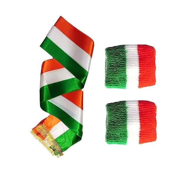 Tiranga Indian Wrist Band Tricolor - Tricolor Nehru Phatka with Tricolor Handband Bracelet for Independence Day, Republic Day Celebrations Unisex, Free Size-image-42