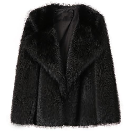 Womens Faux Fur Coat Long Sleeve Lapel Open Front Oversized Winter Fall Fashion Shaggy Warm Jacket2