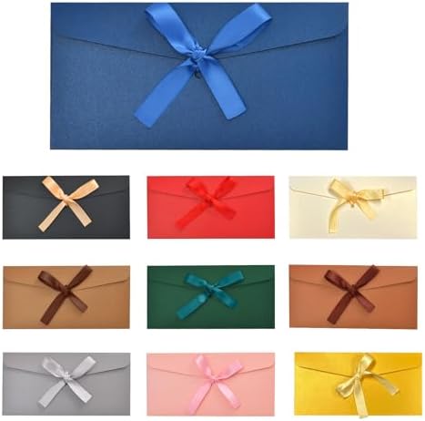 10 Enveloppes Rétro Kraft Avec Ruban - SUPGOD - Pour Cartes De Vœux, Cadeaux, Noël