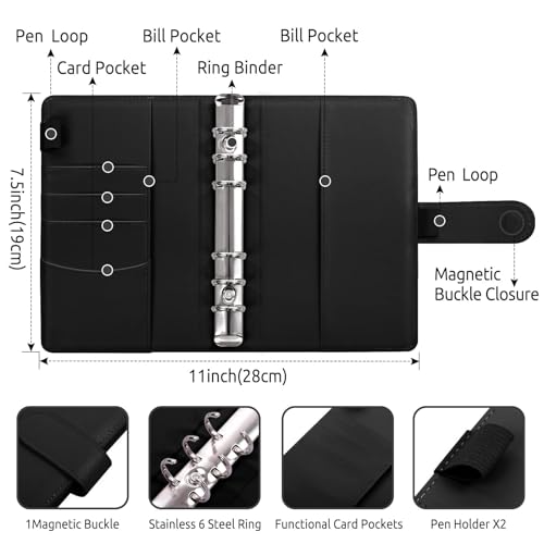 Image of SKYDUE Binder With Budget Envelopes & Expense Sheets, Money Organizer for Cash, Envelopes for Budgeting and Saving