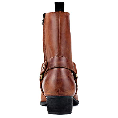 Men's Ankle Chelsea Heel Combat Casual Walking Dress Boots Side Zipper CD-JY018-R3