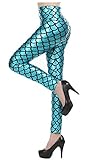 Grazing® Women's Stretch Mermaid Scales Digital Printing Leggings
