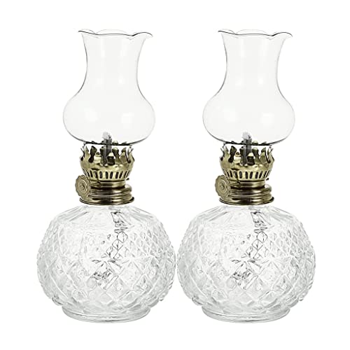 Oljelampa Liten oljelampa 2-pack glasfotogenlampa Klassisk orkanlampa kan användas för nödbelysning vid strömavbrott inomhus skrivbordsdekoration