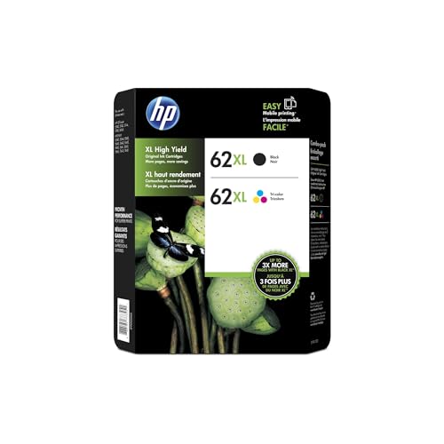 Cartouches d'encre HP 62 évitant les bavures d'impression pack noir couleur