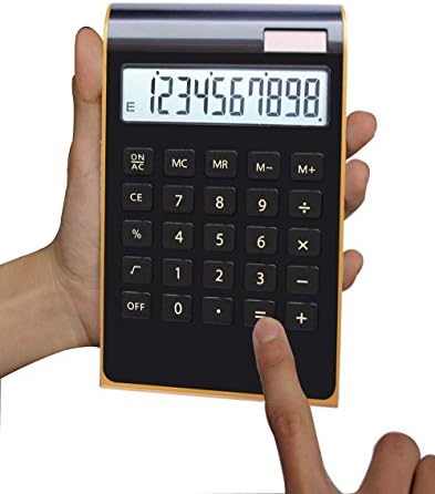 AMZSTAR 10 Digit Calculator Standard Business Desktop Calculator,Solar & Battery Power (Black)