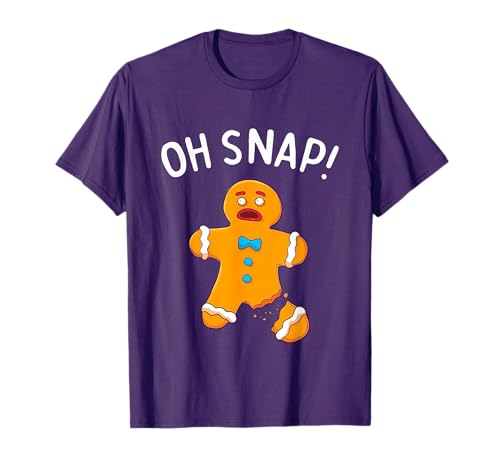 Gingerbread Man Oh Snap Christmas Funny Cookie Baking Gift Short Sleeve T-Shirt
