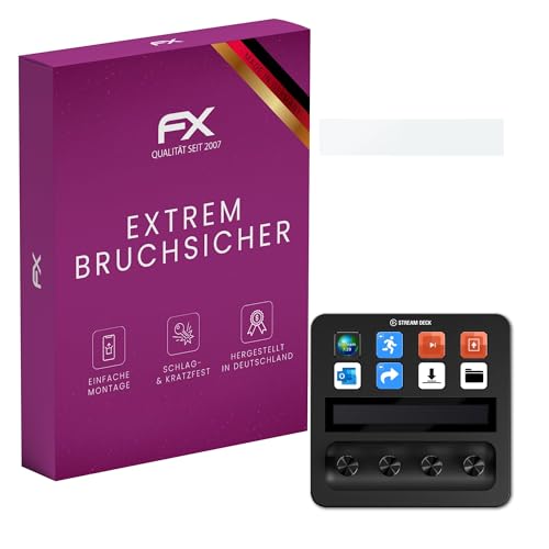 atFoliX Plastic Glass Protective Film compatible with Elgato Stream Deck Plus Glass Protector, 9H Hybrid-Glass FX Screen Protector
