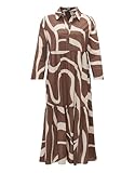 A-Linie OPUS Damen Maxikleid  Hemdblusenkleid WERANO Flow A-Linie aus BCI Cotton Cocoa, 38