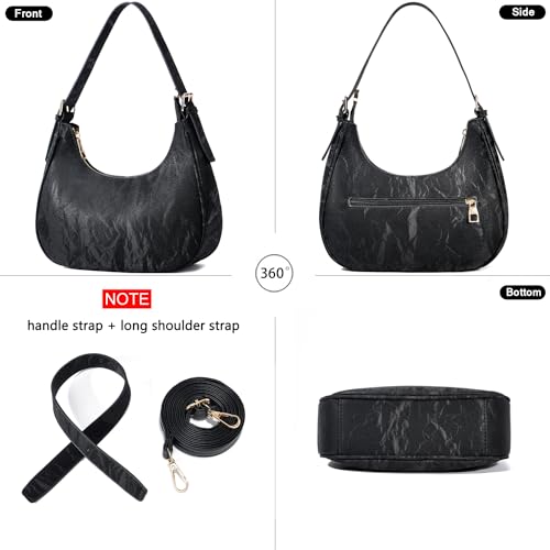 Image of CROJUYI Small Crescent Shoulder Bags Purses for Women Retro Classic Clutch Hobo Tote Purse and Handbag Cute Crossbody Bags