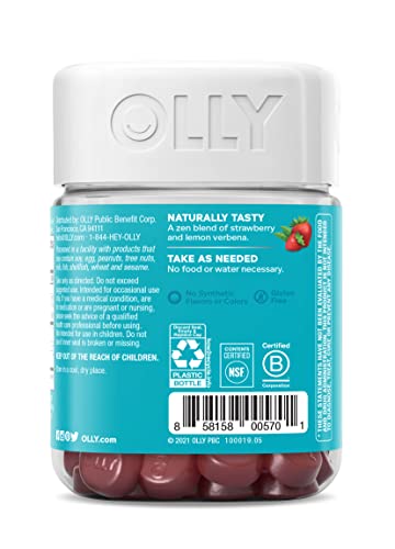 Olly Goodbye Stress Gummy, Gaba, L-Theanine, Lemon Balm, Stress Relief Supplement, Berry - 42 Count #TOP7