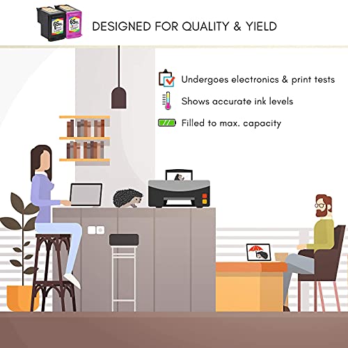 Limeink Remanufactured Ink Cartridges Replacement For Hp Ink 65 65Xl For Hp 65 Ink Cartridges Black Color Combo Pack For Hp65 Xl Ink Cartridges 65Xl Ink Cartridge For Hp Printers Deskjet 3755 3700 2Pk #TOP7