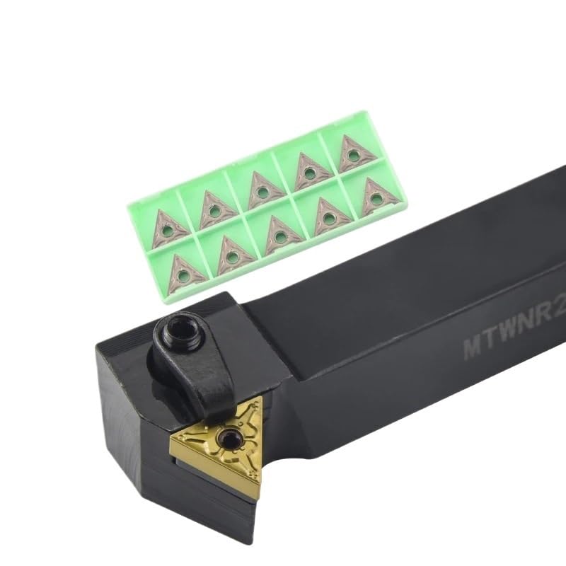 1pc MTWNR1616H16 MTWNR2020K16 MTWNL2525M16 External Turning Tool Holder +10pcs TNMG Carbide Inserts MTWNR/L Lathe Cutting Tools Set(MTWNL1616H16)