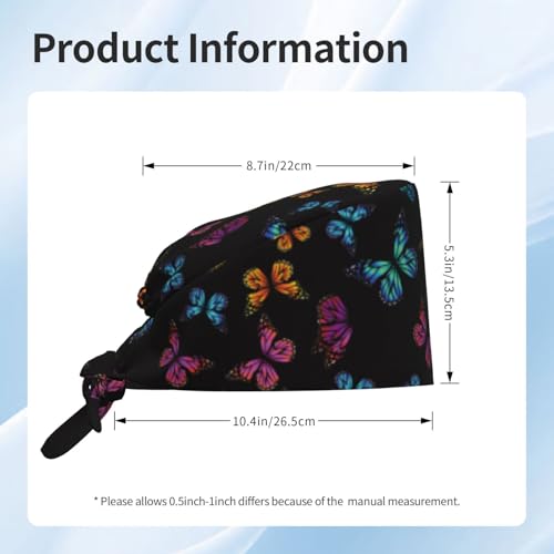 Image of Working Cap Scrub Cap with Sweatband Adjustable Unisex Women Tie Back Hat Nurse Surgical Caps