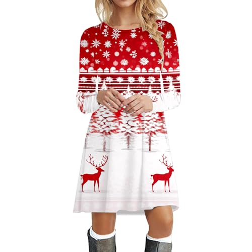 Weihnachtskleid Damen Strickkleid Weihnachtsoutfit Dress Größen Weihnachtskleidung Kleid Christmas Kleider Sexy Weihnachtsmotiv Weihnachtskostüm...