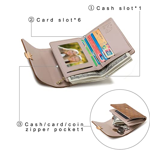 Small Wallets for Women Cute with Coin Purse Card Holder Ladies Mini Wallet Yellow3