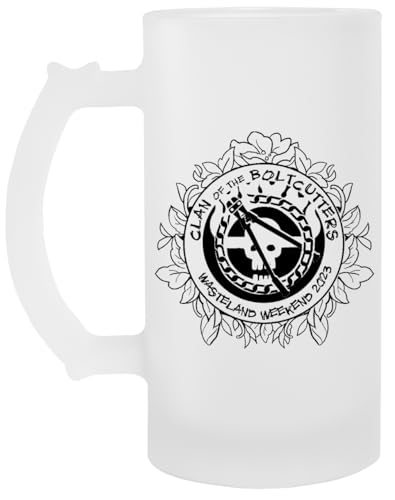 JINBETEE Bolties Crew 2023 Edition, White Ver Bicchiere Da Birra In Vetro Trasparente Con Manico