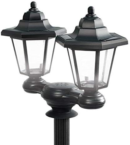 Ideaworks® 3 in 1 Solar LED Lamp Pole 1.5m Tall Outdoor Powered Black Garden Post Light Bollard Super Bright Meter Victorian Patio Path Lighting