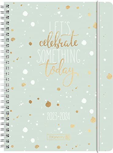BRUNNEN Celebrate School Calendar 2023/2024 2 Pages = 1 Week A5 Mint