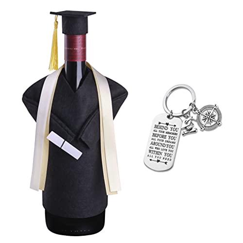 College Graduation Gifts for Her 2022 - Graduation Cap, Law School Gifts, Graduation Cap and Gown Champagne bottle cover, Wine Bottle Cover-Party decoration-Graduation Gift.