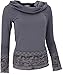Produktbild GURU SHOP Kapuzenshirt, Patchwork Shirt mit Schalkapuze, Dunkelgrau, Baumwolle, Size:L (40), Pullover, Longsleeves & Sweatshirts Alternative Bekleidung
