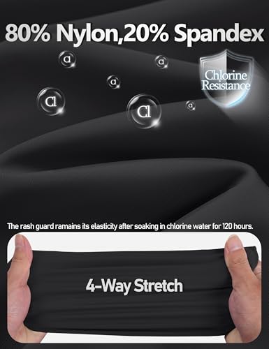 MAGCOMSEN Men's Rash Guard Swim Shirts UPF 50+ Sun Protection Quick Dry Fishing Water Shirts3