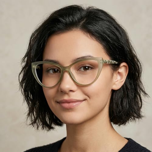 Image of Blue Light Blocking Cat Eye Glasses for Women Transparent Frame Anti UV Protection Zero Power Computer Glasses Lightweight Optical Frame