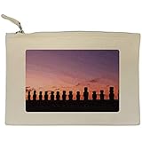 Impreso en un lado Azeeda \'Cabezas de la Isla de Pascua\' Bolso de Embrague/Accesorios Case (CL00011819)
