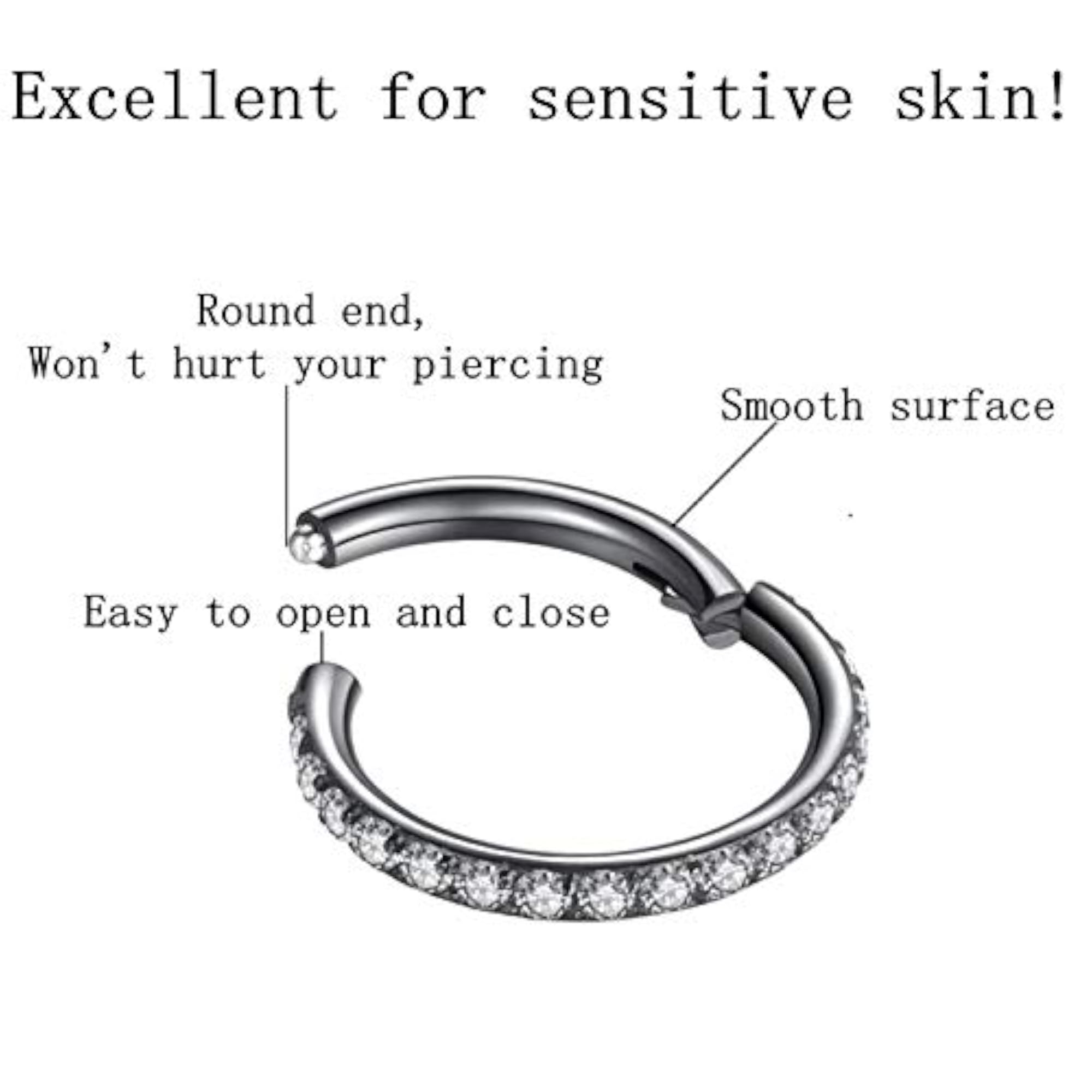 14K Gold and Diamond Nose Pin for Women