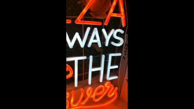 Image of Pizza Is Always The Answer Neon Sign, Dimmable LED Neon Light Art Decorative, Pizza Led Light Neon Signs for Wall Decor