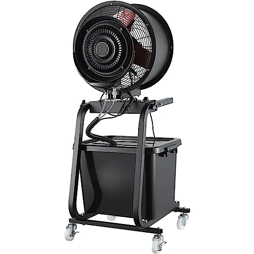 UTMACH Ventilador de piso con 3 configuraciones de velocidad, ventilador de pie oscilante con ruedas, ventilador de pedestal industrial con tanque de agua grande de 42 l