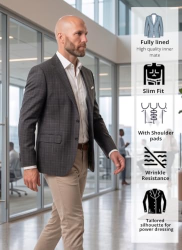 Image of Men's Slim Fit Formal Casual Blazer Notch Lapel Single Breasted Coat