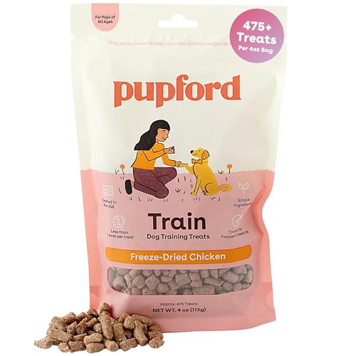 Pupford Freeze Dried Training Treats for Dogs & Puppies, 475+ Two Ingredient Bites (Chicken, 4 oz)