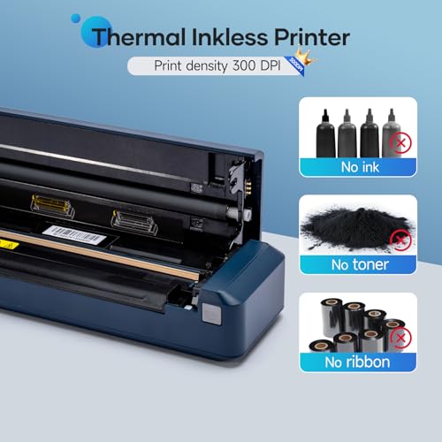 Image of iDPRT MT888 Portable Wireless Thermal Printer for Travel, Compatible with 8.5 inch x 11 inch, US Letter Compatible with iOS, Android and Laptop, Inkless Bluetooth Mobile Printer with