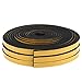 YOTINO 3 rollos de cinta de espuma autoadhesiva negra para juntas, tira de sellado para puertas y ventanas de 12 x 6 mm