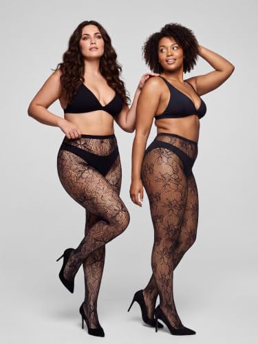 Image of URATOT 4 Pairs Plus Size Fishnet Cross Mesh Tights Sexy Fishnets Pantyhose Stockings Thigh High Stockings