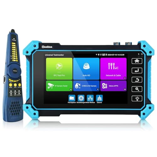 Henkion Probador Cctv Ipc-5200c Plus Tester, Monitor Con Pantalla Táctil Ips 5.4 , 8mp Ahd Cvi Tvi Cvbs Ip, Monitor De Video 4k H.265, Soporte Poe Ptz Wifi Rs485, Rastreador De Cable, Entrada Hdmi Vga
