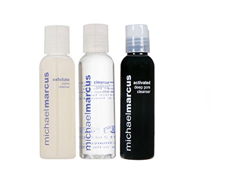 Michael Marcus 3 in-1 Try Me Cleansing Set with Jojoba Cleanser, Cleanse Foaming Aloe & Deep Pore Cleanser – Gentle Skin Purifying Facial Cleansers Gift for Men & Women of All Skin Type – 2 Fl oz Each
