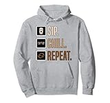 Photo Gallery sip chill repeat cold brew coffee quote iced coffee latte felpa con cappuccio Photo Gallery sip chill repeat cold brew coffee quote iced coffee latte felpa con cappuccio