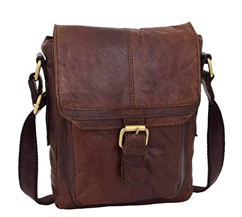 Sac de Vol en Cuir Véritable pour Homme - L'Aventure Urbaine en Marron HLG13