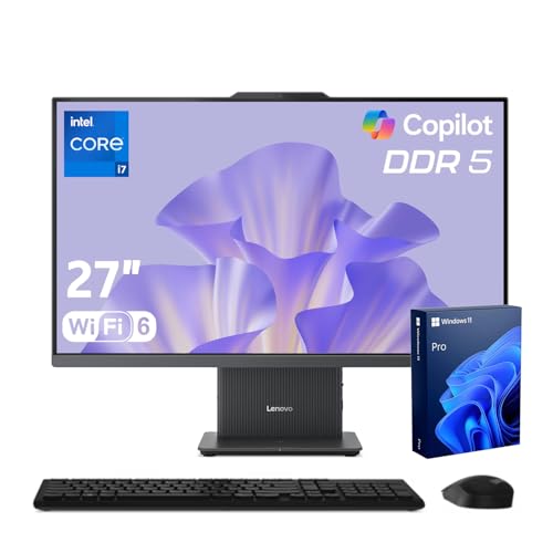 Lenovo IdeaCentre Business Computer All-in-One PC, 27' FHD 100Hz Display, Intel Core i7-13620H, 32GB DDR5, 1TB SSD, Wi-Fi 6, Windows 11 Pro with AI & Microsoft Copilot, Wireless KB & M, Grey