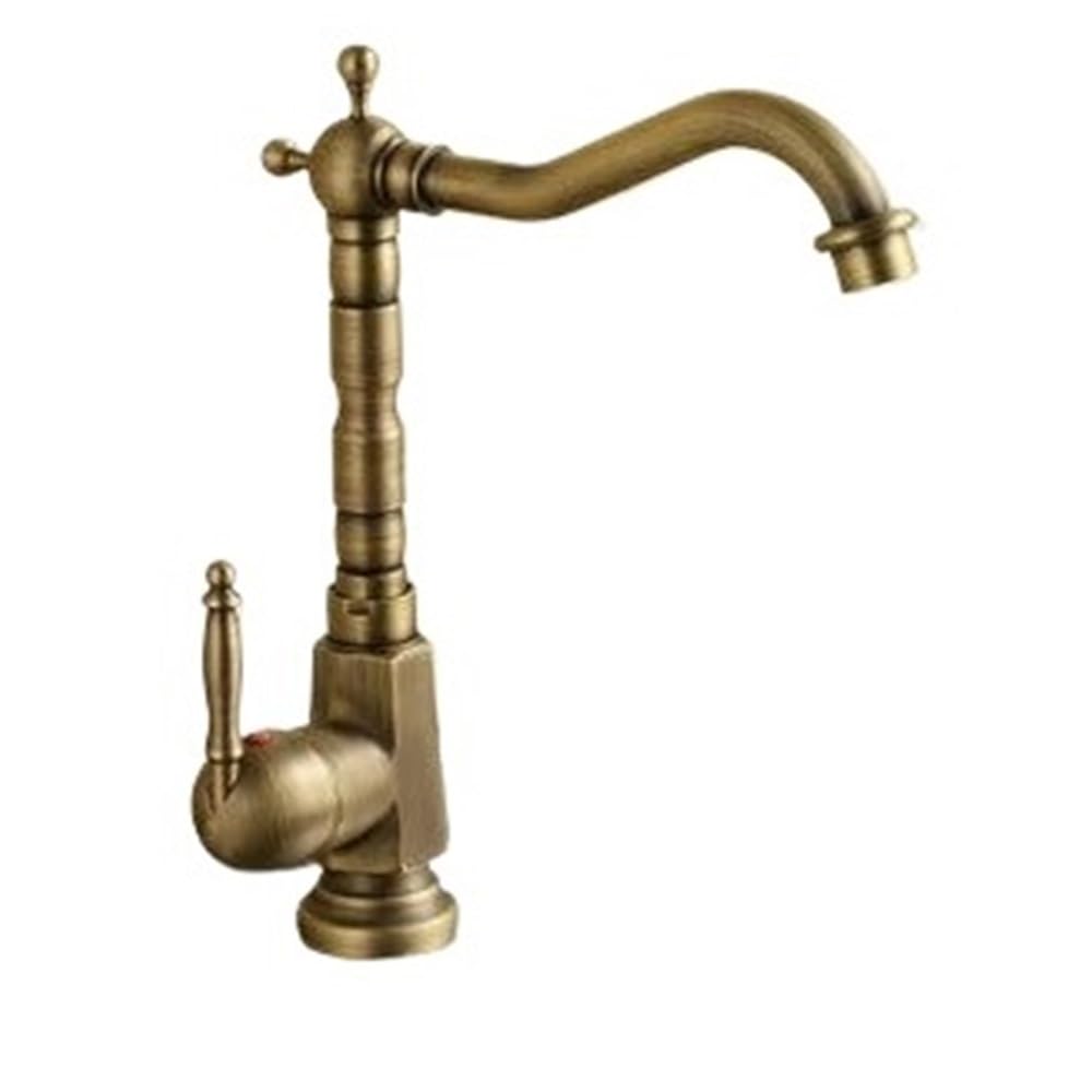 Robinet de cuisine mitigeur laiton antique orientable pour évier et lavabo retro