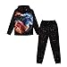 TOADDMOS Galaxy Boys Sweatsuit Size 5-6 Stylish Wolves Hoodies Sweatshirts and Sweatpants Kids Tracksuits Fashion Long Sleeve Hoodie Sweatsuit Set Fall Outfits for Boys 5-6 Years