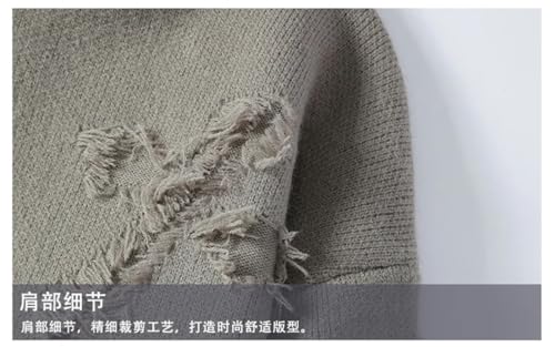 Men Hole Ripped Sweater Winter Soft Warm Sweaters Korean Harajuku Vintage Cashmere Knit Casual Jumper2