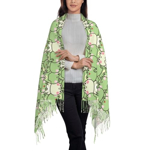 Cute Frogs Women's Scarf Pashmina Shawls and Wraps for Evening Dress Wedding Long Warm Scarves