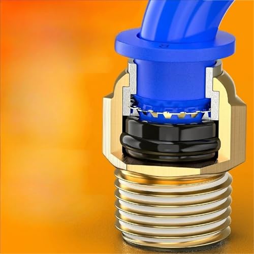 Codo recto neumático de 10 mm y rosca macho métrica PC PL M5 para aire comprimido 4