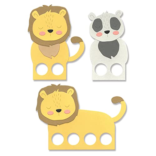 Sizzix Thinlits Die Set 9PK Animal Finger Puppets by Lisa Jones | 666012 | Chapter 4 2022 Wafer, Grey