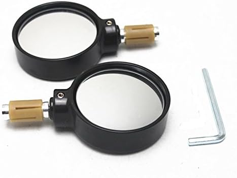 E-Bro Espejos redondos para motocicleta de 78 pulgadas, espejos retrovisores para manillar (negro)