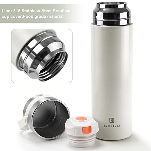Vacuum Insulated Bottle With Cup 580Ml/20Oz Stainless Steel Thermo Bottles For Hot And Cold Drink Coffee Water Thermo Flask With Cup.(580Ml,White) #TOP2