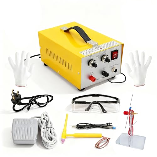 Image of KKYOYRE Jewelry Spot Welding Machine,Spot Welder,Professional Pulse Arc Welder for Gold,K Gold,Silver,Platinum and Steel Necklace (Yellow)