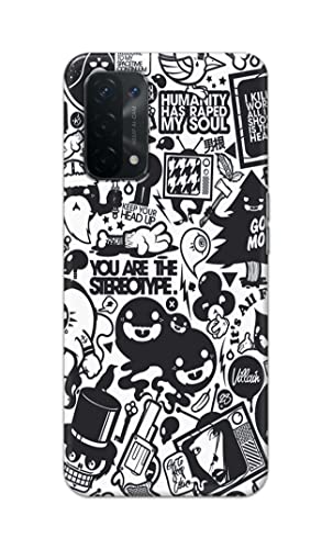 Image of Printed Hard Back Cover Case for Oppo A54 5G | Oppo A74 5G | Oppo A93 5G | Oppo A93s 5G Back Cover (Mixed Cartoon) -1302